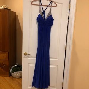 Jovani Rhinestone Open Back Ball Gown